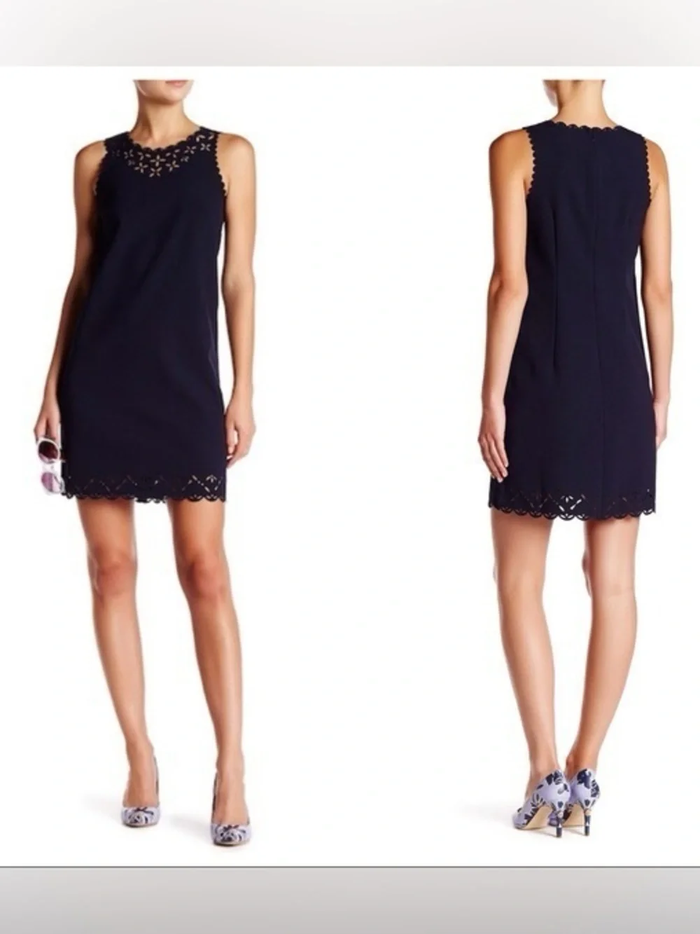 J. Crew Laser-cut Floral Navy Women's Dress Size 6